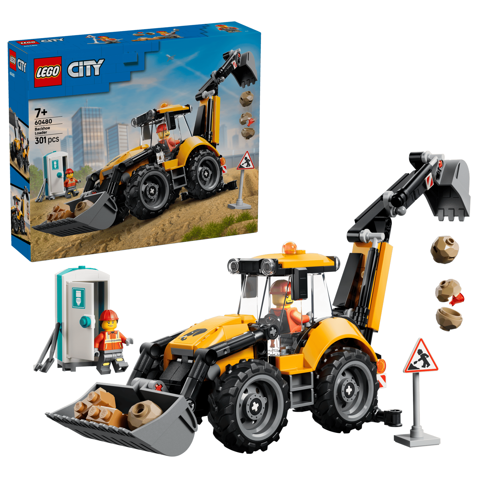 City Yellow Backhoe Loader